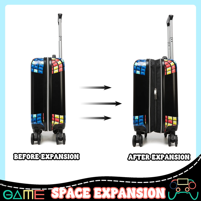 Kids Rolling Luggage Set Boys Hardshell Suitcase Wheels Airline Approved 16"6