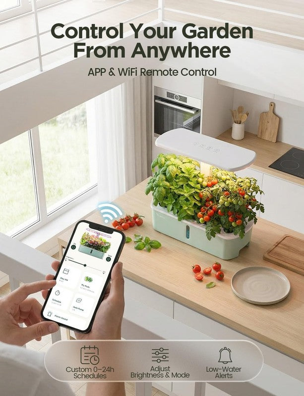 10 Pod Smart Hydroponics System APP WiFi 24W Grow Light Indoor Garden Kit1