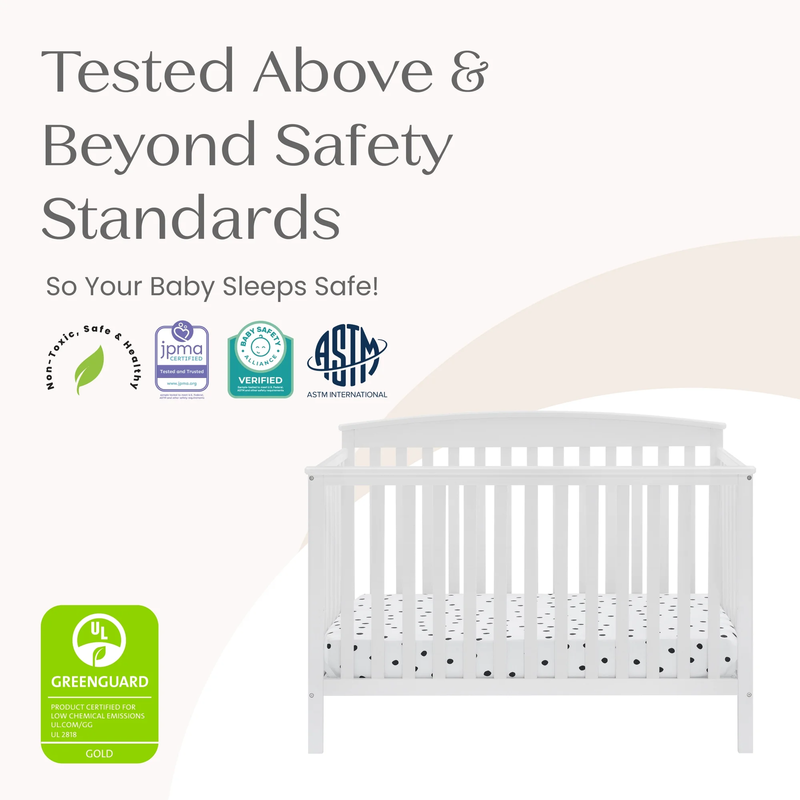 Hanover 6-In-1 Convertible Baby Crib, Bianca White7