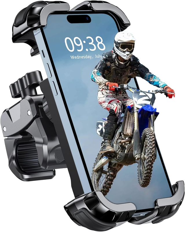 Motorcycle Bike Phone Mount 360° Rotatable Secure Lock Holder Fits 4.7-6.7"10