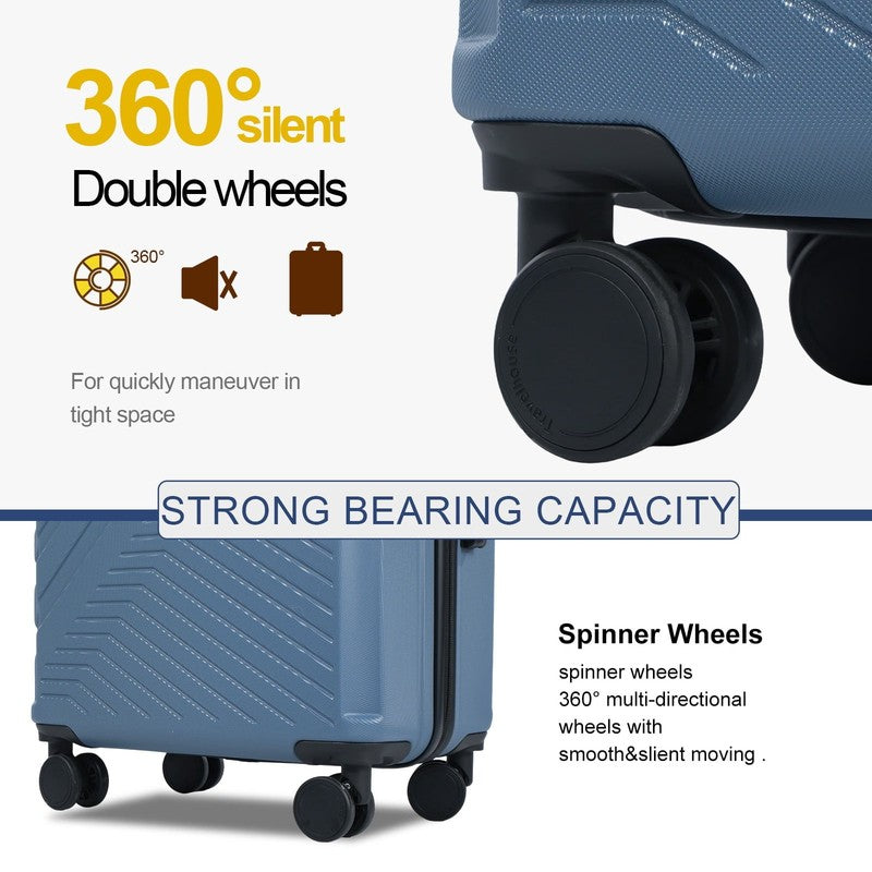 3Pc Hardside Luggage Set TSA Lock Spinner Wheels 20 24 28in Blue5