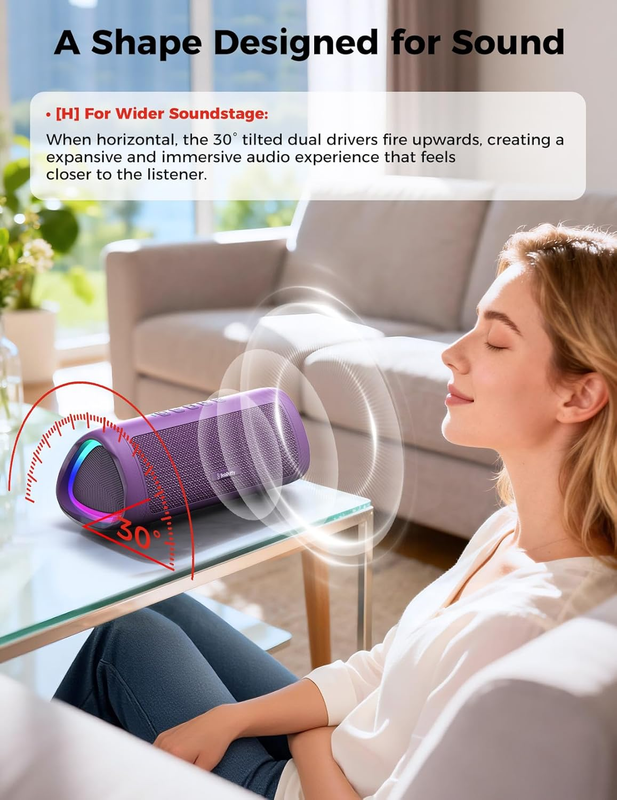 20W Wireless Bluetooth Speaker Waterproof TWS Outdoor Party Speaker Purple7