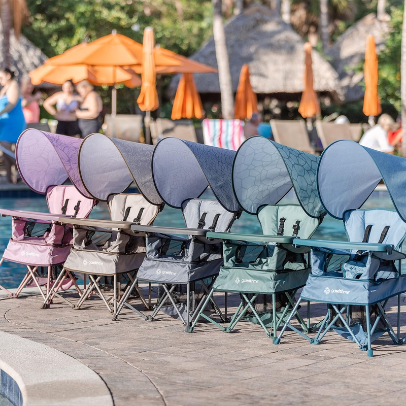 Go With Me Venture Portable High Chair Indoor Outdoor Sun Canopy Blue5