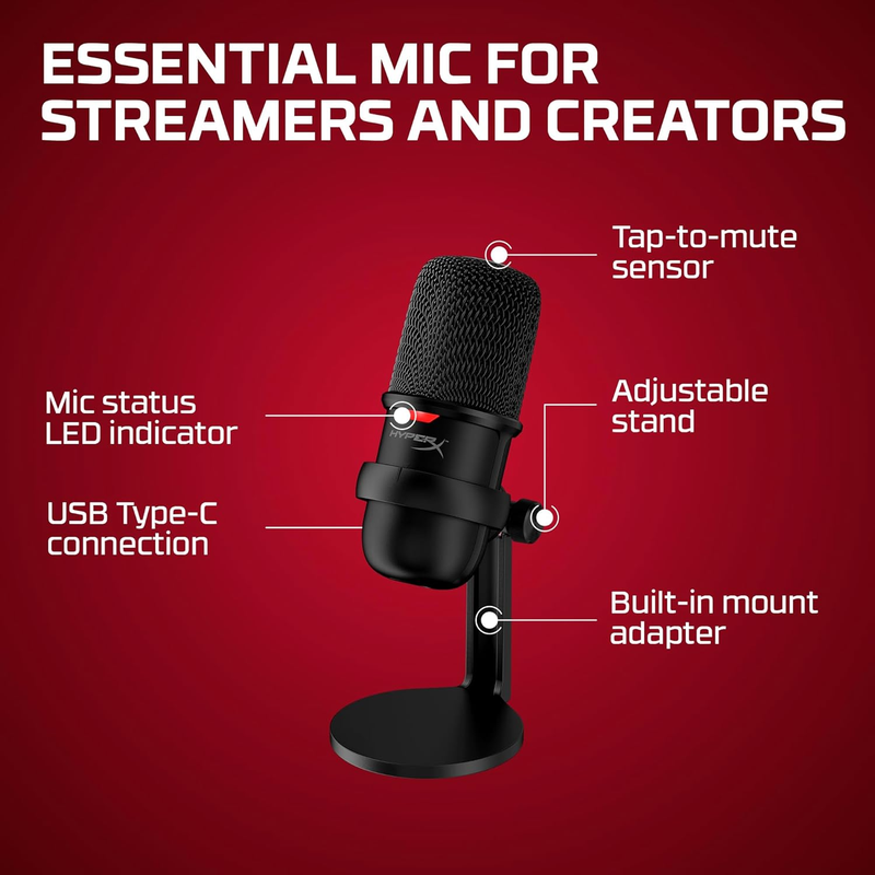 Solocast – USB Condenser Gaming Microphone, for PC, PS4, PS5 and Mac, Tap-To-Mut6