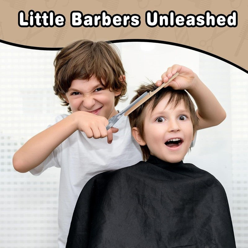 Kids Barber Shop Playset 10Pc Pretend Shaving Kit with Storage3
