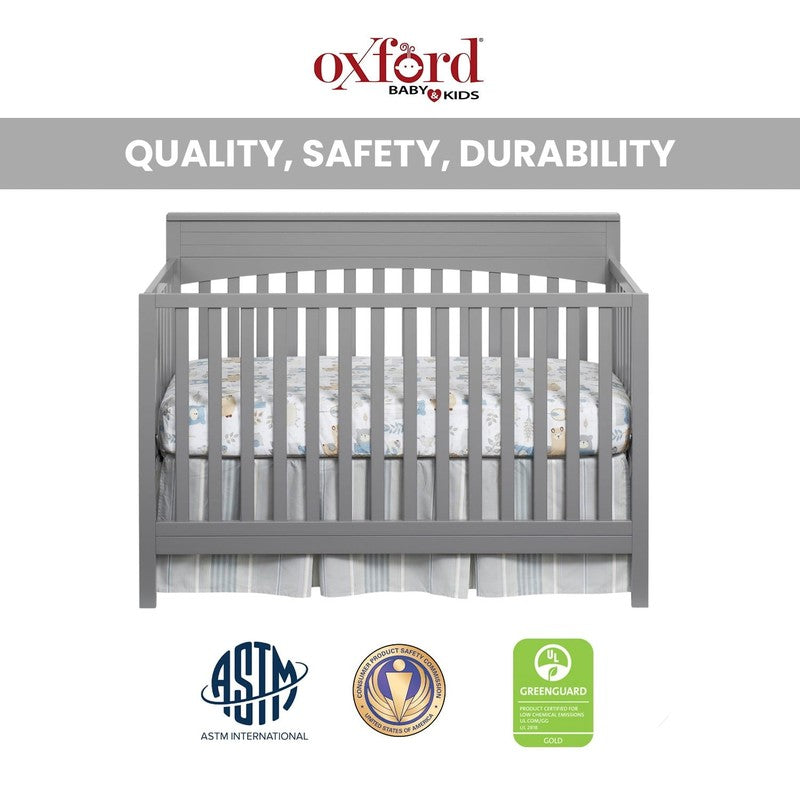Harper 4-in-1 Convertible Crib Dove Gray GREENGUARD Gold Wooden9