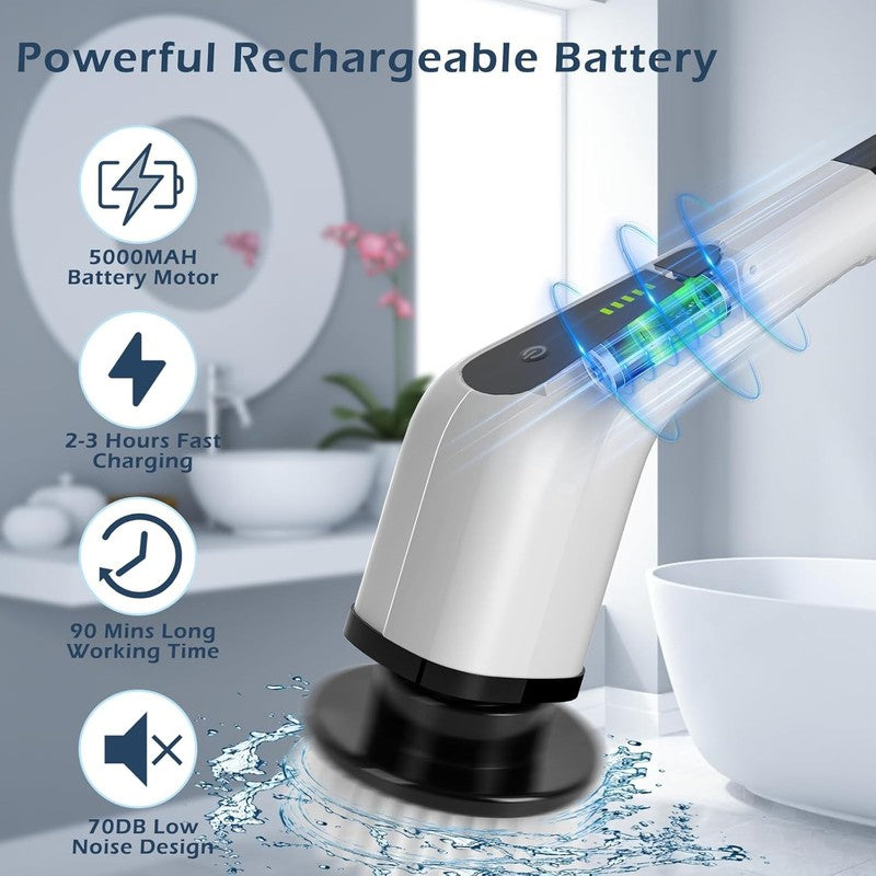 Electric Spin Scrubber, Cordless Cleaning Brush Scrubber for Home, 8 Replaceable2