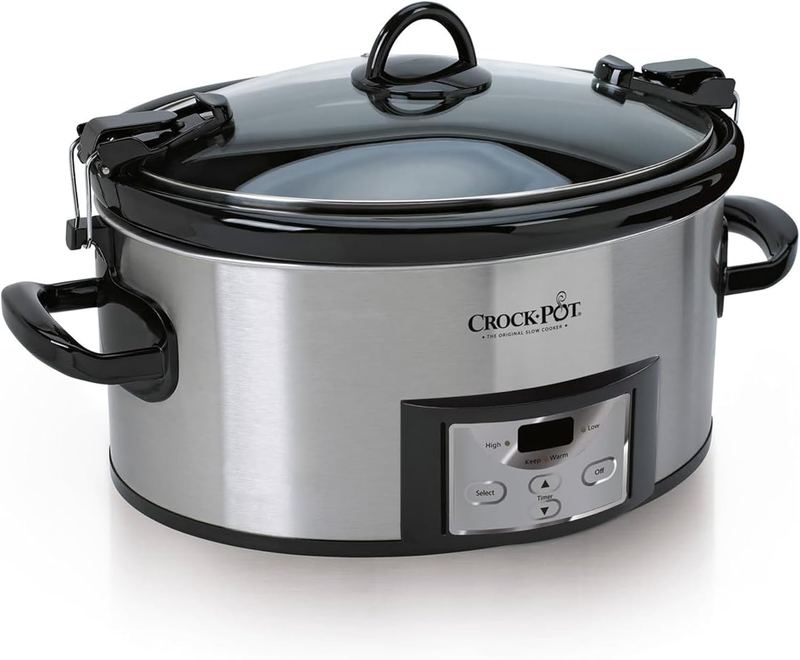 6Qt Cook & Carry Programmable Slow Cooker Digital Timer Stainless Steel10