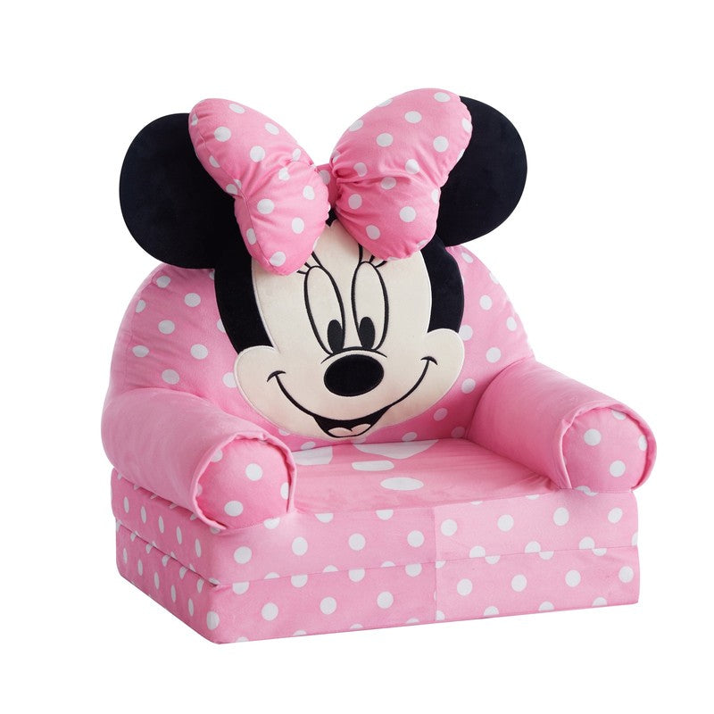 Minnie Mouse 2 In 1 Flip Out Chair, Toddler, Pink Polyester10