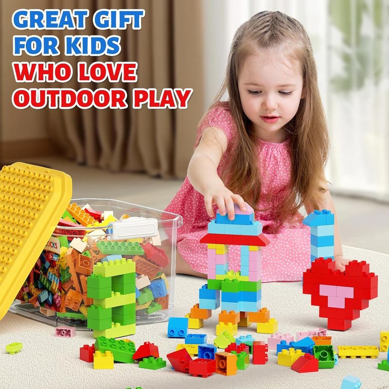 150PCS Jumbo Building Blocks STEM Educational Toy w Storage Box Ages 3+3