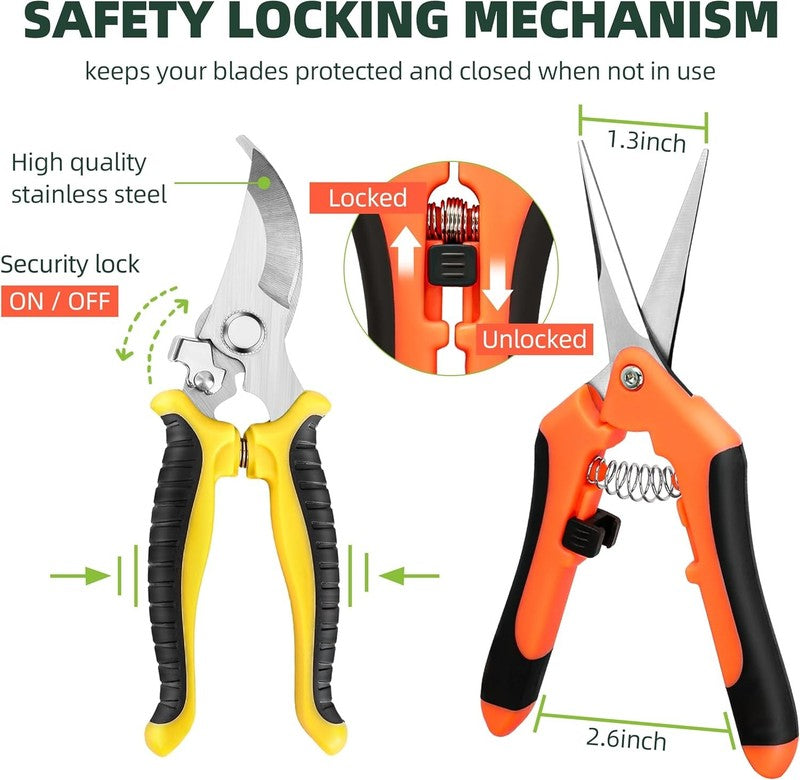 3 Pack Garden Pruning Shears, Stainless Steel Shears, Gardening Shears, Scissors3