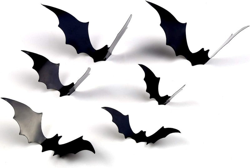 120-Piece 3D Halloween Bat Wall Decor – Waterproof Black Bat Stickers in 4 Sizes3