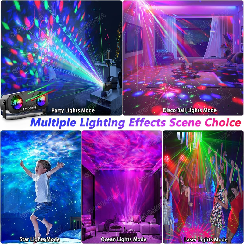 Disco Ball Light Sound Activated DJ Strobe Ocean Star Projector w/ Remote1