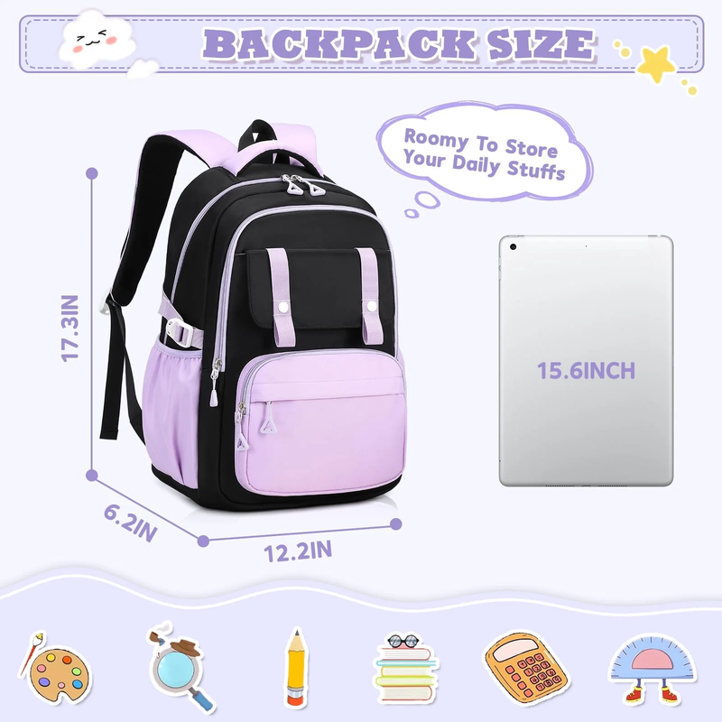Kids Kawaii Ita School Backpack Lightweight Bookbag Blue Star4