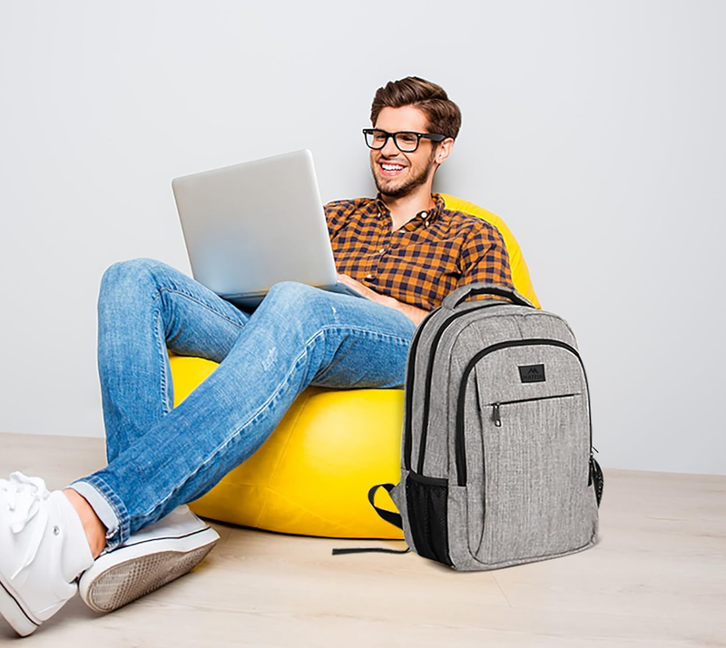 Travel Laptop Backpack Anti Theft Water Resistant 15.6" Computer Bag Grey8