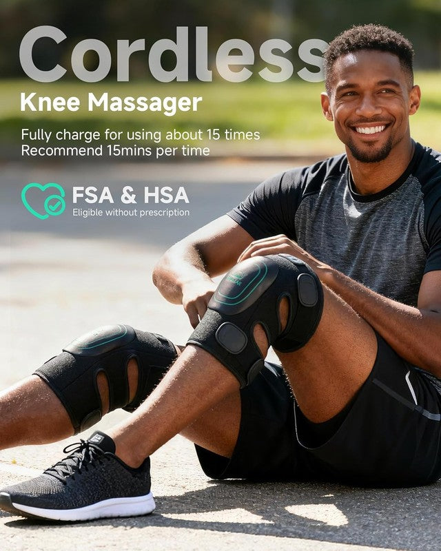 Cordless Knee Massager w/ Graphene Heat 360 Vibration Rechargeable Pain Relief3