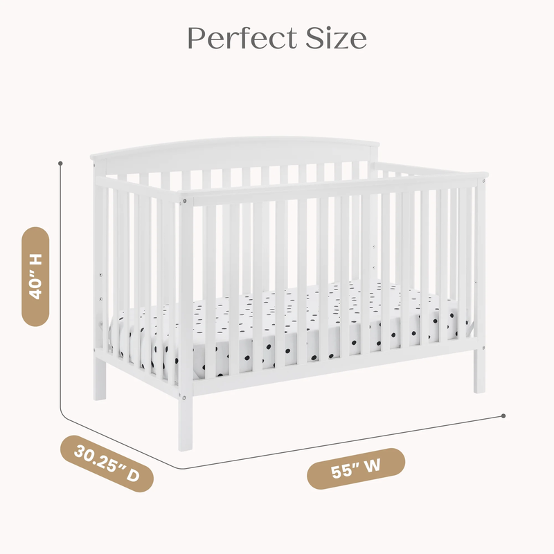 Hanover 6-In-1 Convertible Baby Crib, Bianca White9