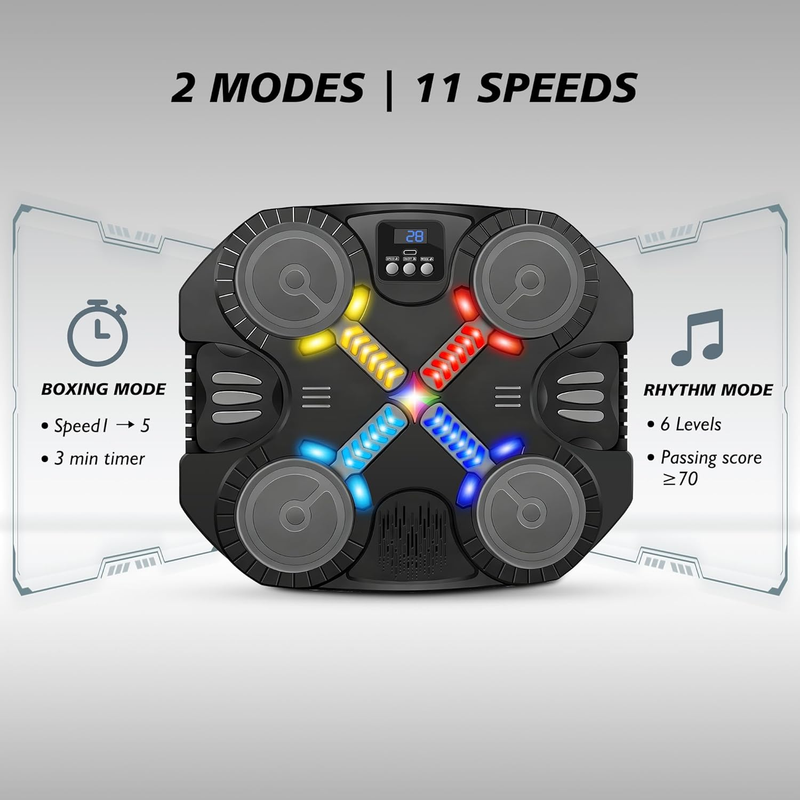 Music Boxing Machine Bluetooth Punching Target Wall Mount w/ Gloves Toy2