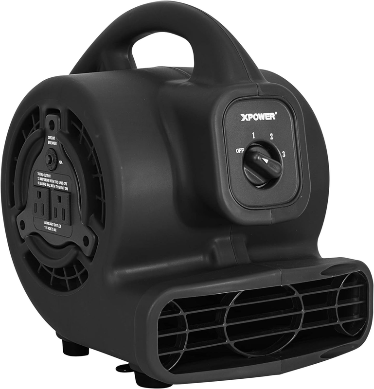 Mini Mighty 138W 600CFM Air Mover Carpet Dryer Floor Fan Black7