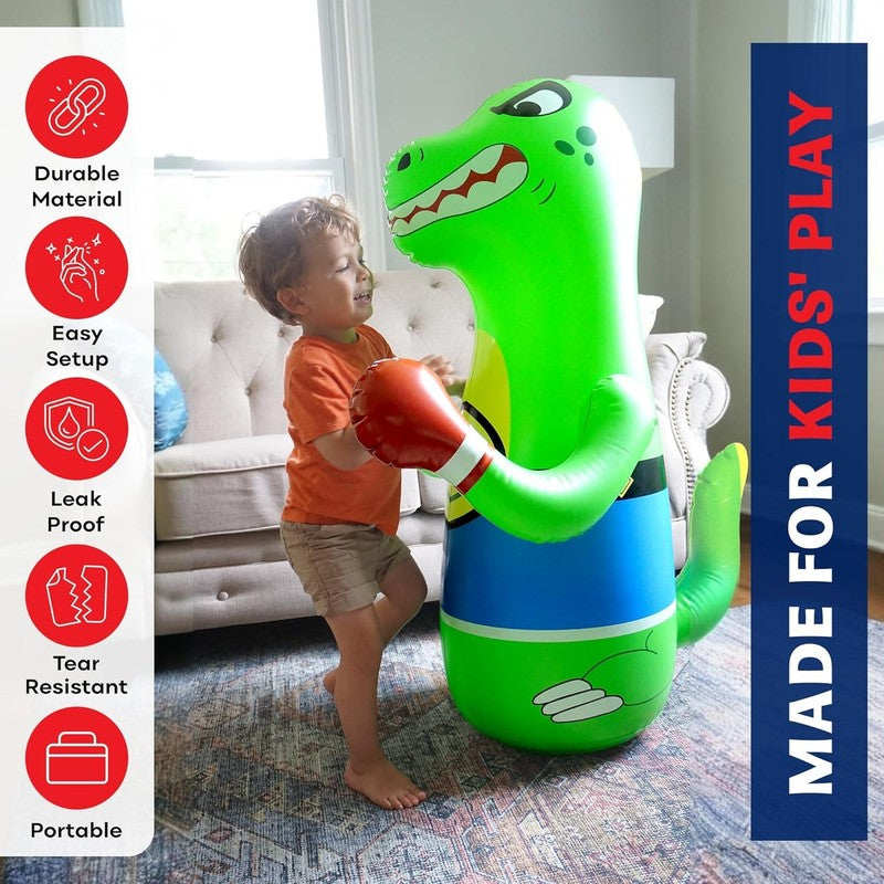 47" Inflatable Dinosaur Punching Bag for Kids   Durable Blow up Kids Punching Ba2