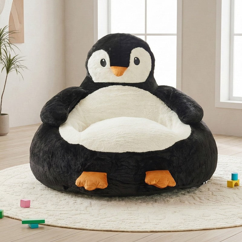 34Inch Penguin Shaped Mini Sofa Chair, Cute Cartoon Sofa with Washable Cover, Be1