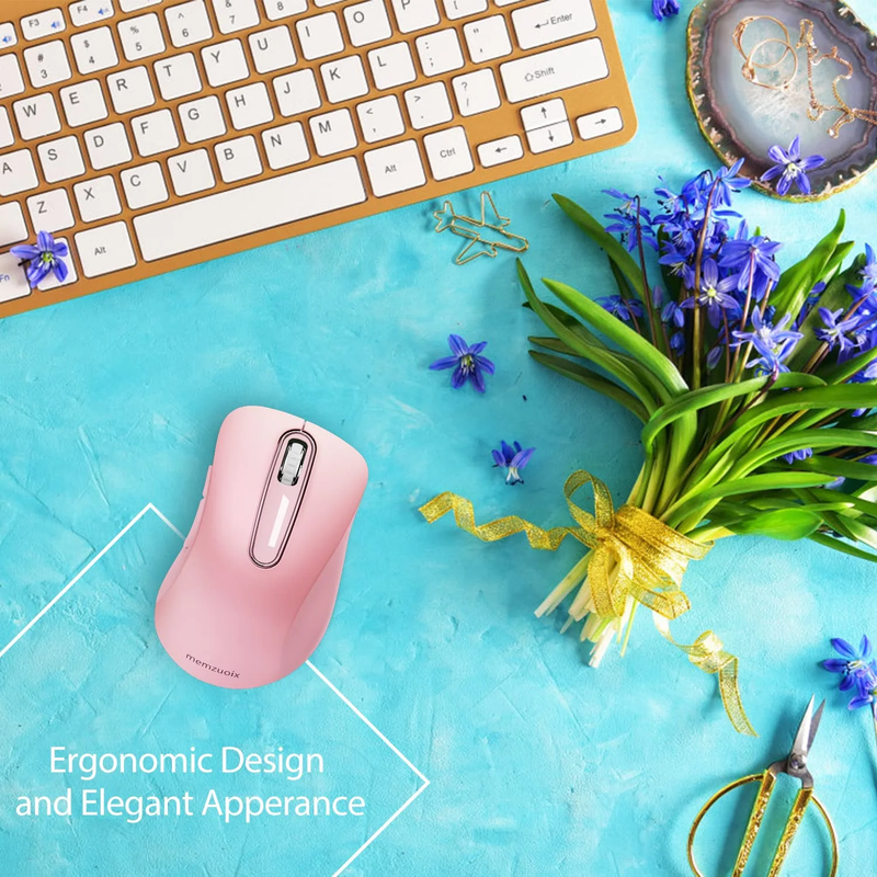 Pink Wireless Ergonomic Mouse 1400 DPI 5 Button USB Nano for PC Laptop Mac1