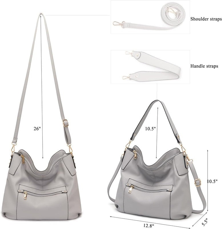 Women Large Crossbody Bag Shoulder Handbag Purse Wallet Set Hobo Tote3