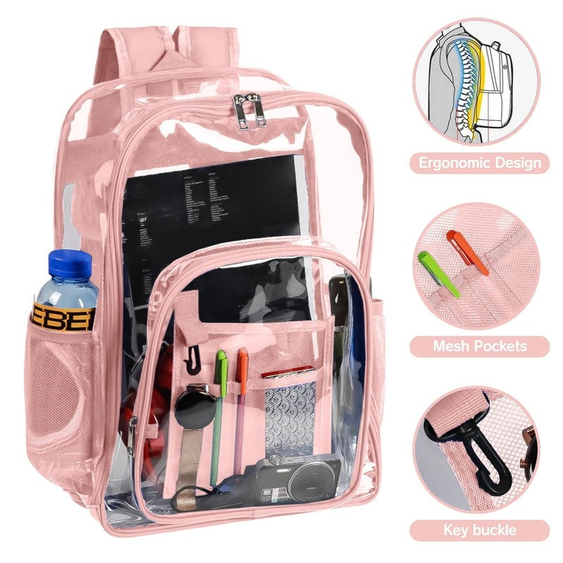 Waterproof Clear Backpack Heavy Duty PVC Transparent Large Capacity Backpack wit3