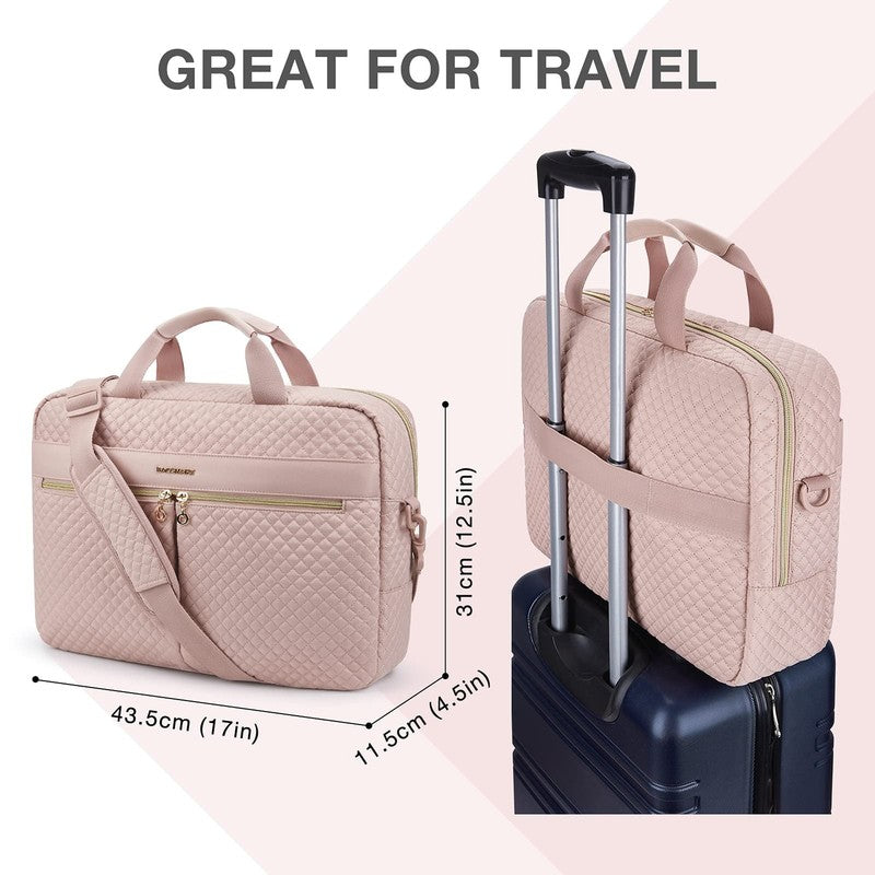 17.3 Inch Laptop Briefcase Messenger Bag Business Travel Shoulder Bag Pink4