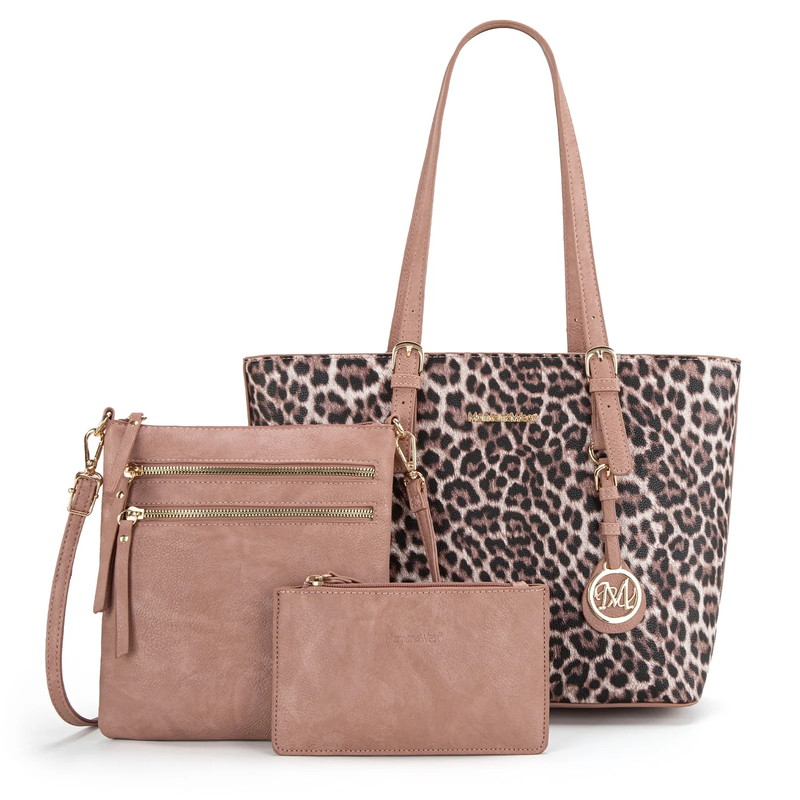 Purses for Women Tote Bag 3Pcs Set Leopard Print Satchel Handbags8