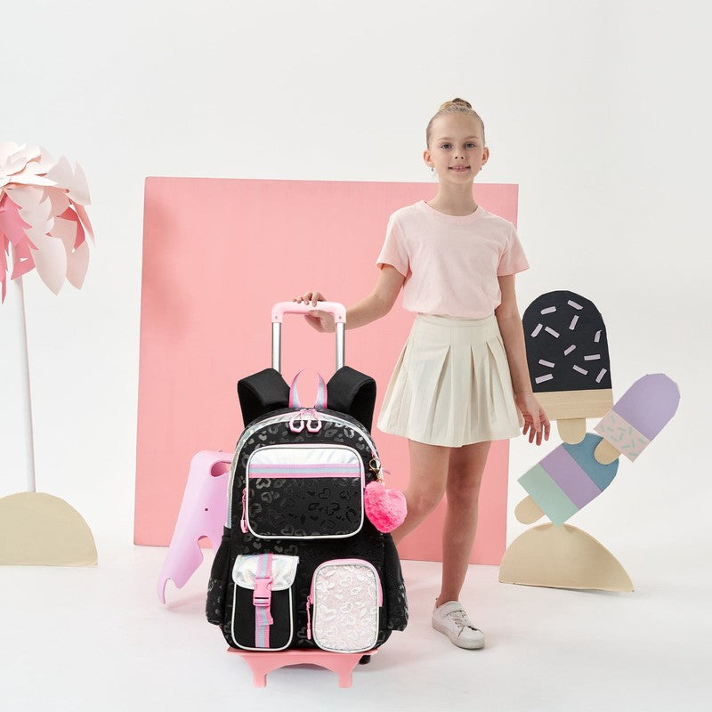 Rolling Backpack for Girls with Wheels,Wheeled School Bags for Elementary Studen1