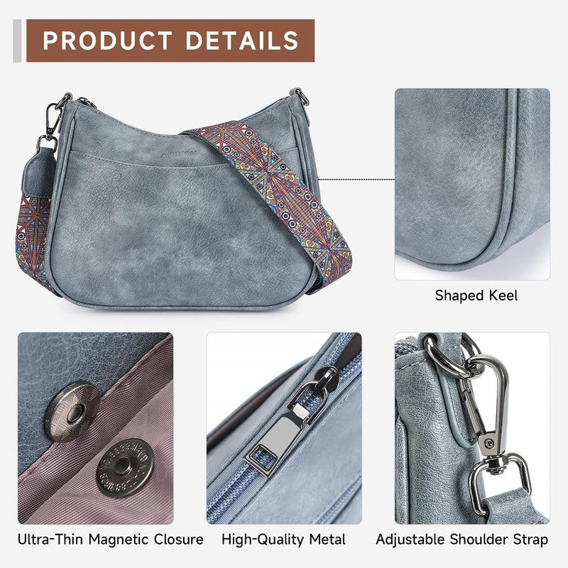 Trendy Leather Crossbody Purse with Adjustable Strap, Women'S Shoulder Handbag4