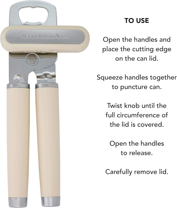 KitchenAid Classic Can Opener Bottle Opener Stainless Steel Almond Cream5