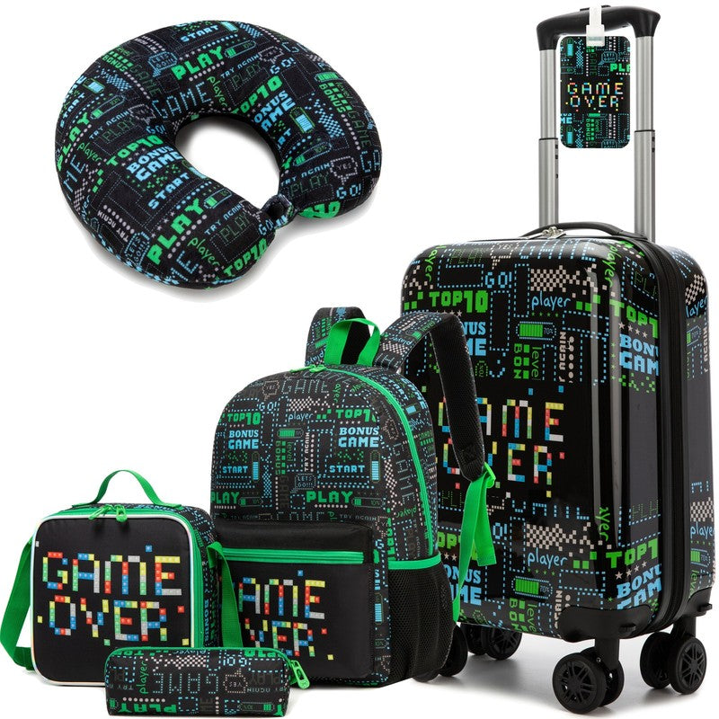 Kids Carry on Luggage Sets for Boys Hardshell Suitcases with Wheels Toddler Back0