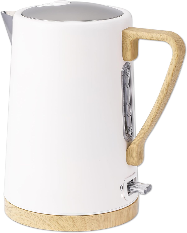 Electric Kettle 1.7L 1500W Stainless Steel Fast Boil Auto Shut Off LED White0