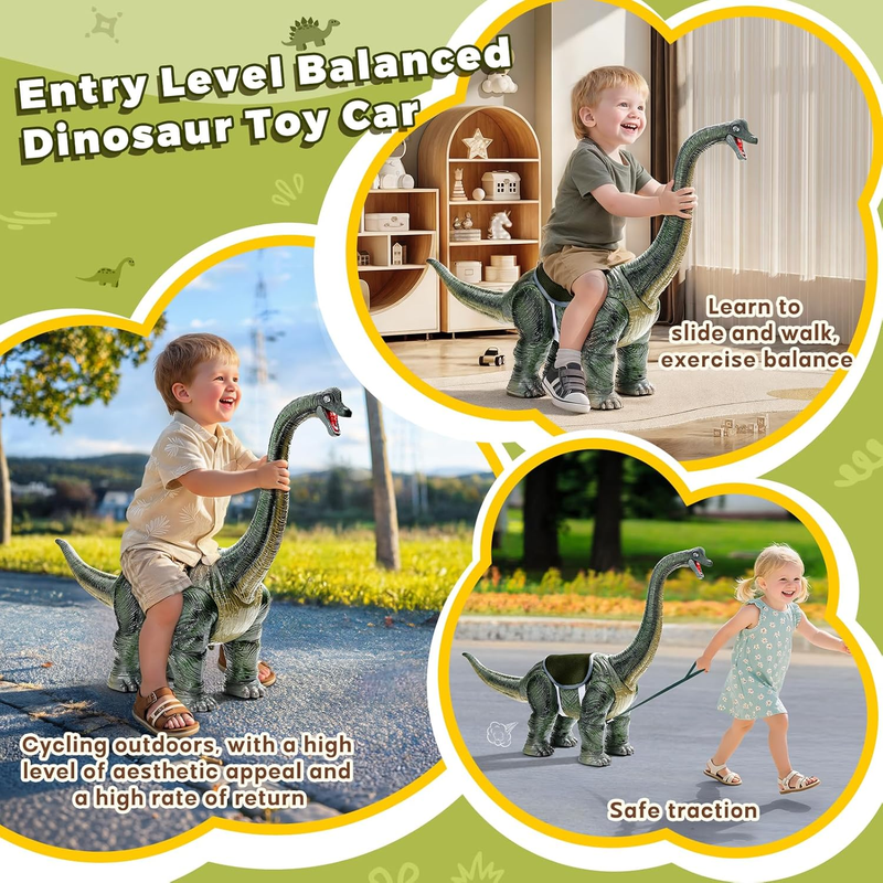 Dinosaur Ride On Push Car Kids Brachiosaurus Sound Light Toy2