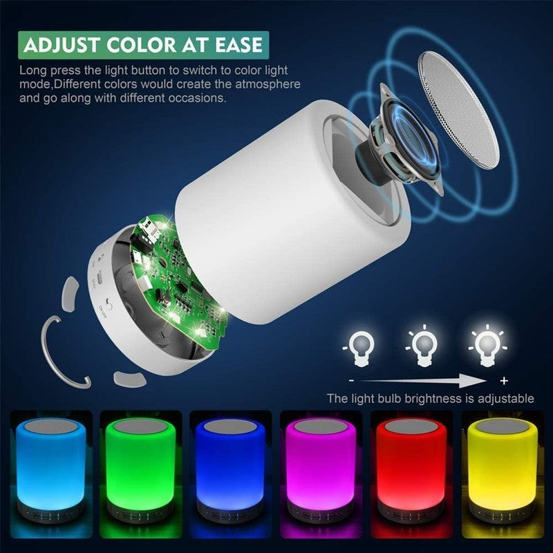Touch Bedside Lamp - with Bluetooth Speaker, Dimmable Color Night Light, Outdoor3