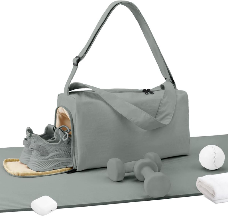 Small Gym Bag Shoes Compartment Duffle Travel Bag Wet Pocket Yoga Pilates Swim9