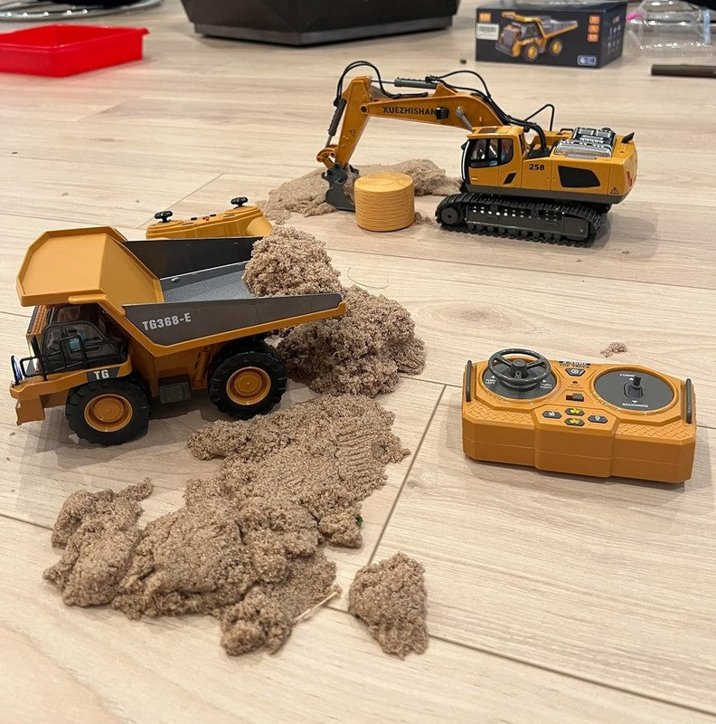 Metal RC Bulldozer Toy 9 Channel Remote Control Construction Vehicle Kids7