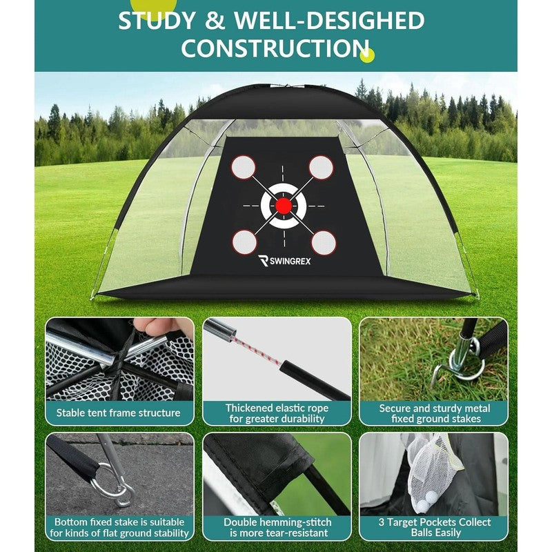 10X7Ft Golf Practice Net with Mat & Target – Backyard Driving & Chipping Aid1