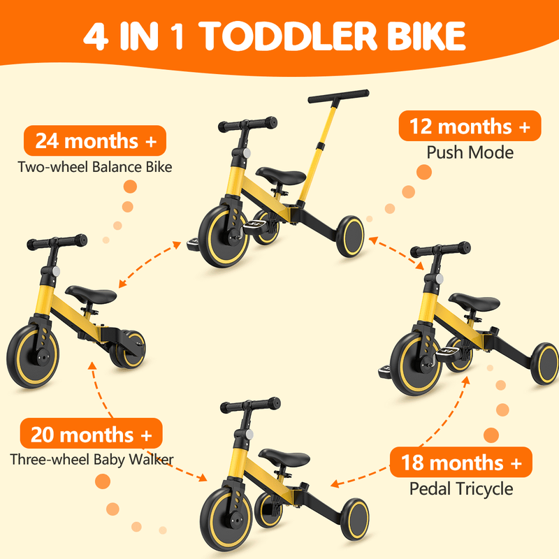 4 in 1 Toddler Bike, Kids Tricycle for 1 5 Years Old, Toddler Tricycle for Boy G5