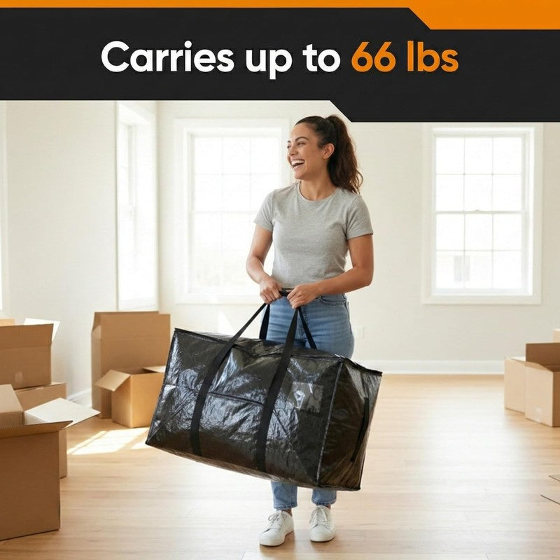 10-Pack Moving Bags, Large Storage Totes with Zipper Lids, Heavy-Duty Reusable f5