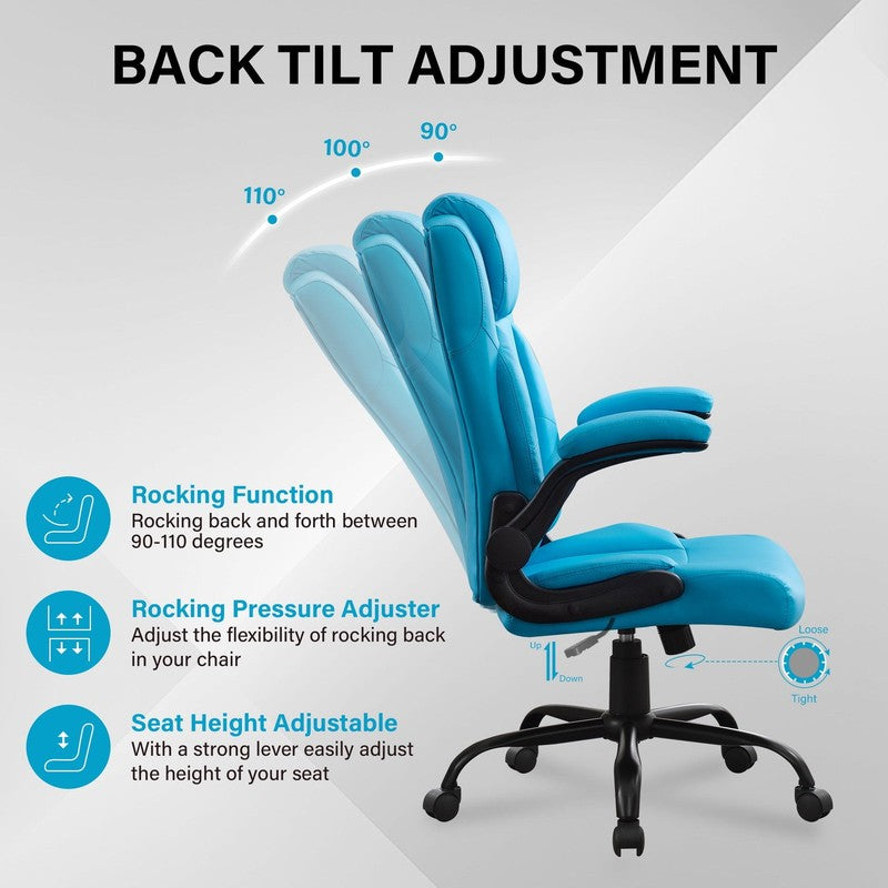 Leather Office Chair, Big and Tall Office Chair 400LBS Wide Seat Ergonomic Compu4