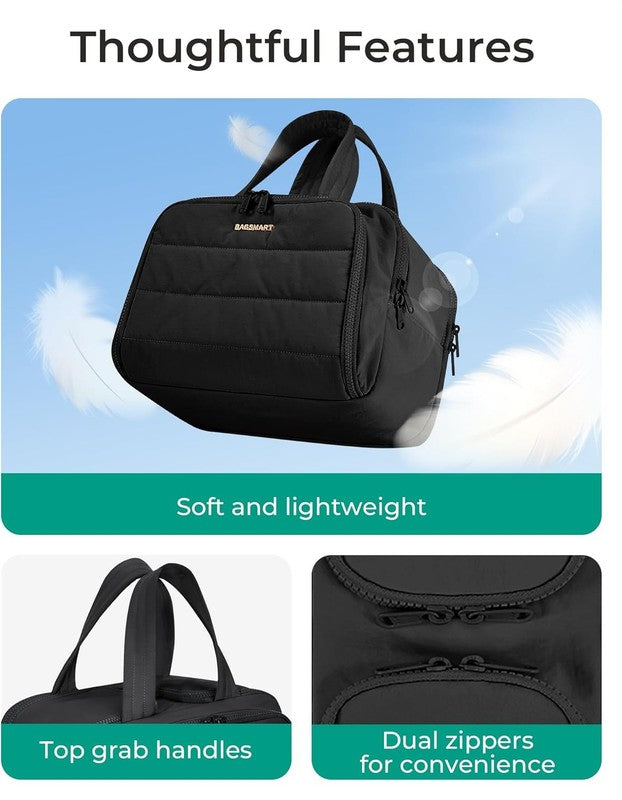Travel Toiletry Bag Large Wide-Open Makeup Organizer Handle for Women Black5
