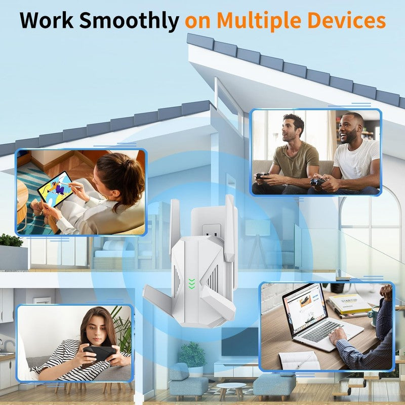 2025 AC2100 Dual-Band Wifi Extender, 12888 Sq.Ft Coverage, Gigabit Ethernet5
