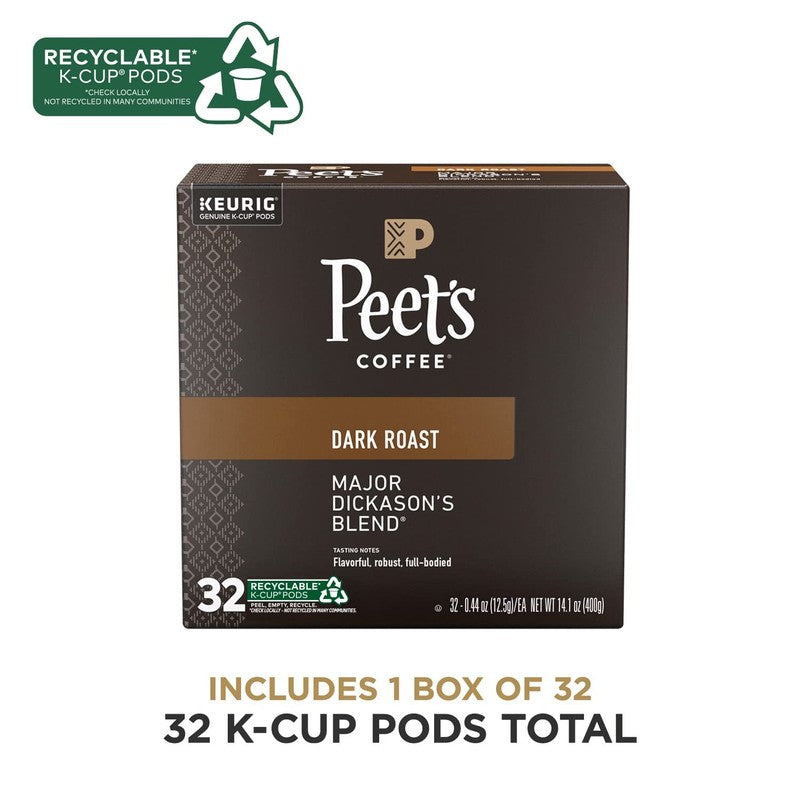 Major Dickason's Dark Roast K-Cup Pods - 32 Count Box for Keurig1