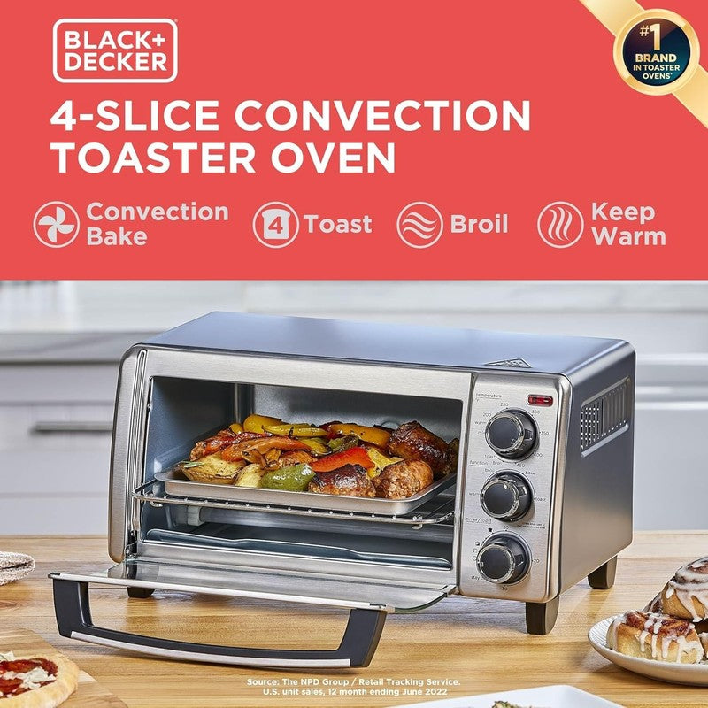 4-Slice Convection Oven, Stainless Steel, Fits 9" Pizza, TO1313SBD7