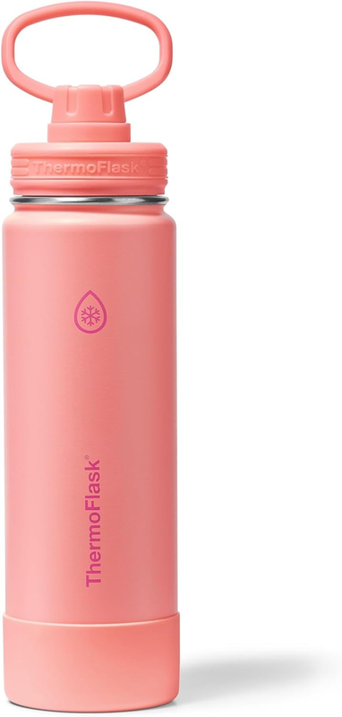 24oz Insulated Water Bottle Stainless Steel Spout Lid Leakproof Hot Cold0