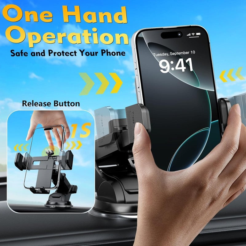 2025 Car Phone Holder Mount, Strong Suction & Clamp, 360° Dash Windshield Vent5