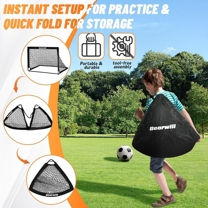 Soccer Goal, Kids Soccer Goals for Backyard Set of 2, 4X3Ft Portable Soccer Goal3